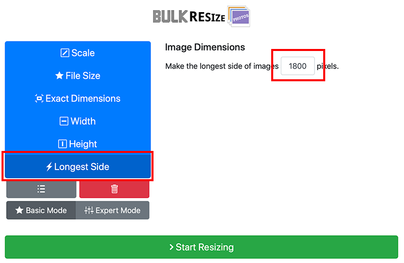 Photo help longest size to 1800 pixels graphic